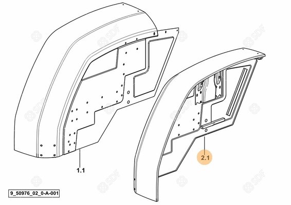 Pièces agricoles - Cabine et structure - AILES Deutz-Fahr origine