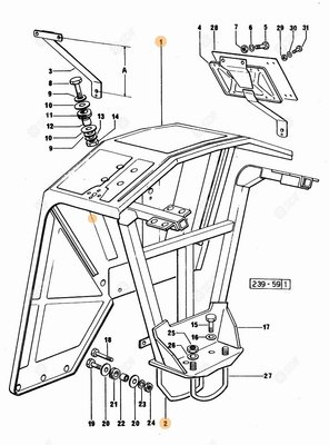 Pièces agricoles - Cabine et structure - AILE EX.157.7839.3/1 Deutz-Fahr origine