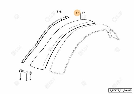 Pièces agricoles - Cabine et structure - garde-boue non peint dx/rh/re Deutz-Fahr origine