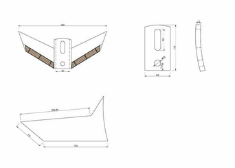 Pièces agricoles - Travail du sol - Aileron carbure 320x6mm