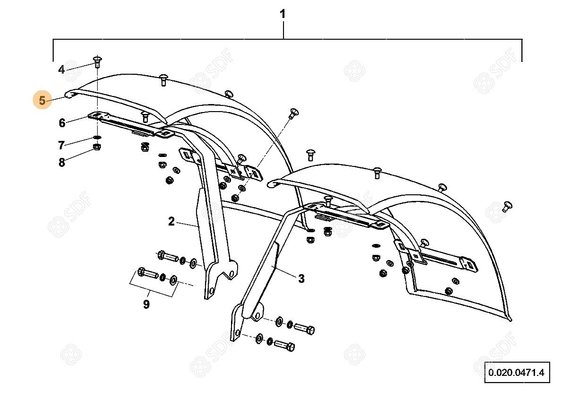 Pièces agricoles - Cabine et structure - AILE Deutz-Fahr origine