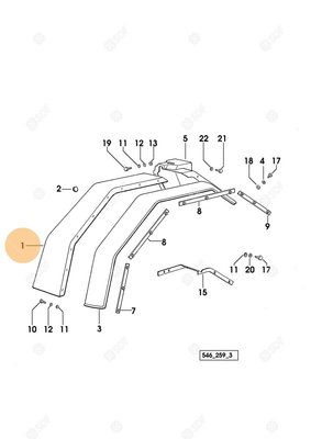 Pièces agricoles - Cabine et structure - garde-boue/aile sx/lh/li Deutz-Fahr origine