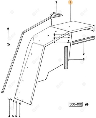 Pièces agricoles - Cabine et structure - garde-boue/aile sx/lh/li Deutz-Fahr origine