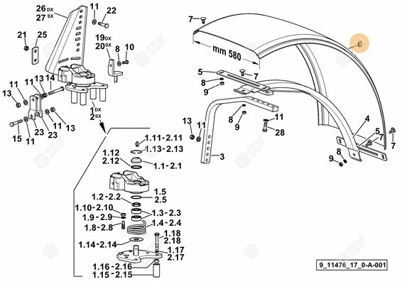 Pièces agricoles - Cabine et structure - AILE Deutz-Fahr origine
