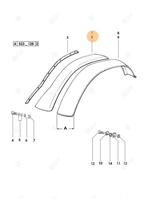 Pièces agricoles - Cabine et structure - garde-boue non peint sx/lh/li Deutz-Fahr origine