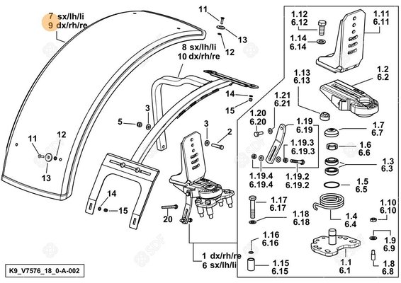 Pièces agricoles - Cabine et structure - AILE Deutz-Fahr origine