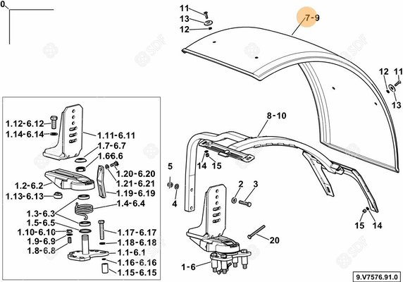 Pièces agricoles - Cabine et structure - AILE Deutz-Fahr origine