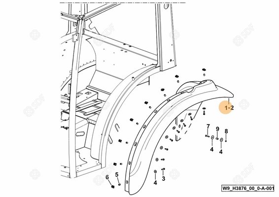 Pièces agricoles - Cabine et structure - AILE Deutz-Fahr origine