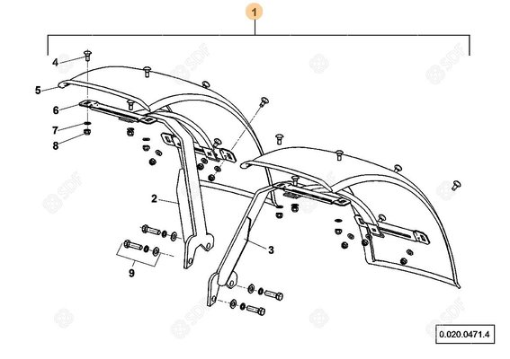 Pièces agricoles - Cabine et structure - AILE Deutz-Fahr origine