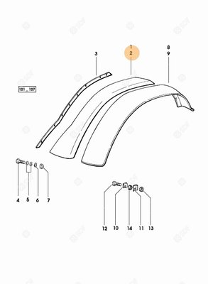 Pièces agricoles - Cabine et structure - garde-boue non peint sx/lh/li Deutz-Fahr origine