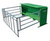 Lot de 2 nourrisseurs granulés - trémie 1100 Litres - toit coulissant - parc 6,80 m2