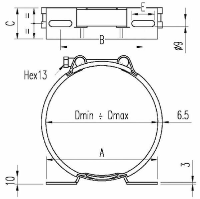 Pièces agricoles - Hydraulique - Étrier fix. accu LAV91-96mm