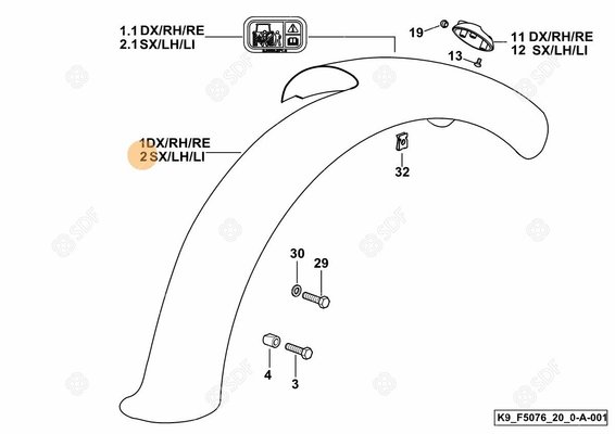 Pièces agricoles - Cabine et structure - AILE Deutz-Fahr origine