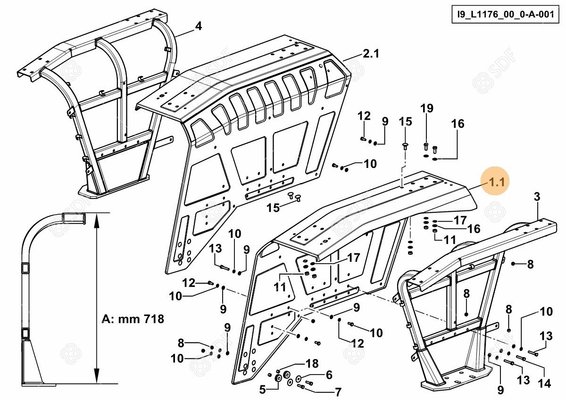 Pièces agricoles - Cabine et structure - AILE Deutz-Fahr origine