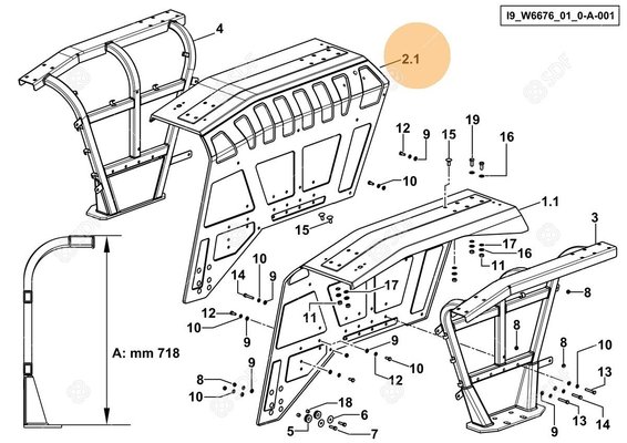 Pièces agricoles - Cabine et structure - AILE Deutz-Fahr origine