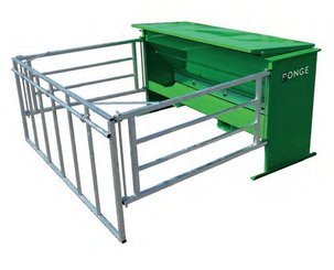 Materiels - Nourrisseur - Lot de 2 nourrisseurs granulés - trémie 1100 Litres - toit coulissant - parc 6,80 m2