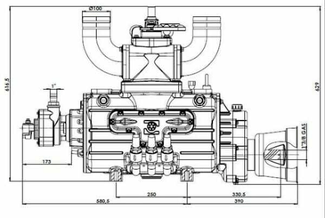 Pièces agricoles - Fertilisation & Lisier - Pompe à vide 540 tr/min 13520 l/min avec lubrification automatique et ballast Battioni Pagani