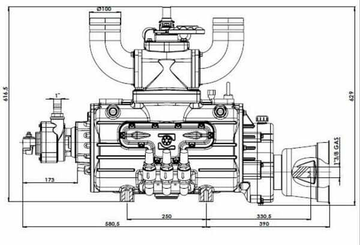 Pièces agricoles - Fertilisation & Lisier - Poulie de pompe à vide 13520 l/min avec lubrification automatique et ballast Battioni Pagani