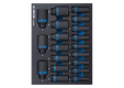 Module mousse + PP 19 pièces douilles chocs longues 1/2"