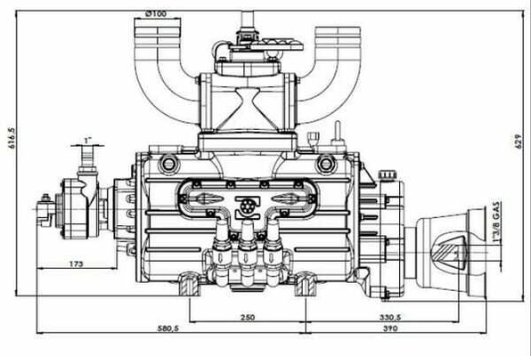 Pièces agricoles - Fertilisation & Lisier - Pompe à vide 540 tr/min 13520 l/min avec lubrification automatique et ballast Battioni Pagani