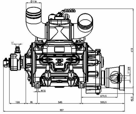 Pièces agricoles - Fertilisation & Lisier - Pompe à vide 540 tr/min 15270 l/min avec lubrification automatique et ballast Battioni Pagani