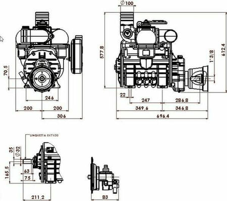 Pièces agricoles - Fertilisation & Lisier - Poulie de pompe à vide, lubrification automatique et ballast Battioni Pagani