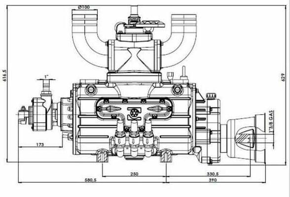 Pièces agricoles - Fertilisation & Lisier - Poulie de pompe à vide 13520 l/min avec lubrification automatique et ballast Battioni Pagani