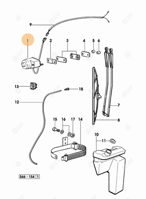 Pièces agricoles - Cabine et structure - MOTEUR ESSUIE-GLACE Deutz-Fahr origine