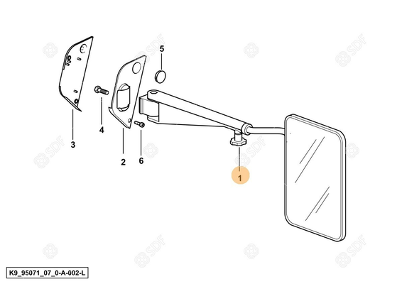 Pièces agricoles - Cabine et structure - rétroviseur - dx/rh/re Deutz-Fahr origine