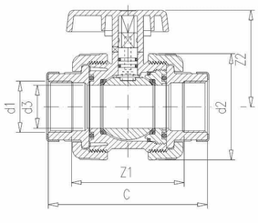 Pièces agricoles - Hydraulique - Robinet en PVC DID 3" x 3"
