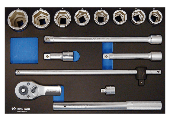 Outils - Outils divers - Module mousse + PP 14 pièces douilles 3/4" et accessoires