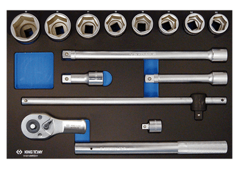 Outils - Outils divers - Module mousse + PP 14 pièces douilles 3/4" et accessoires