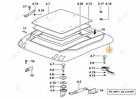 Pièces agricoles - Cabine et structure - TOIT Deutz-Fahr origine
