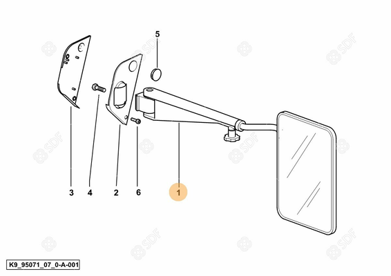 Pièces agricoles - Cabine et structure - rétroviseur - dx/rh/re Deutz-Fahr origine
