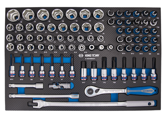 Outils - Outils divers - Module mousse + PP 84 pièces douilles 1/2" et accessoires