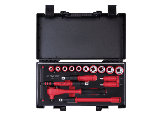Outils - Outils divers - Coffret de douilles et accessoires isolés 1/2" - 16 pièces
