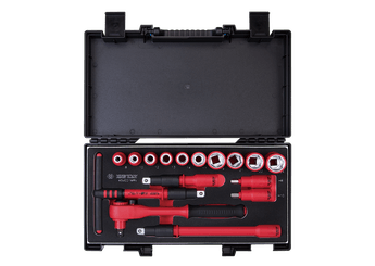 Outils - Outils divers - Coffret de douilles et accessoires isolés 1/2" - 16 pièces