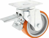 Roue pivotante, roue en polyuréthane : Ø150x50mm, Fixation de plaque: 140x110mm Load: 600kg, Ro-Carr