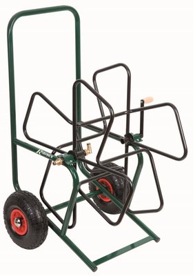 Arrosage - Dévidoirs et supports muraux - DEVIDOIR TUYAU ARROSAGE METAL VIDE SUR ROUES GONFLABLES
