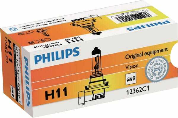 Pièces agricoles - Eclairage - Ampoule halogène H11 12V 55W PGJ19-2 Philips