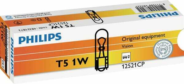 Pièces agricoles - Eclairage - Ampoule conventionnelle WBT5 12V 1W W2x4.6d Philips