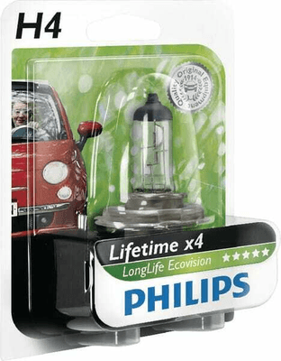 Pièces agricoles - Eclairage - Ampoule Halogène tube H4 12V 55W P43t-38 blanc Philips