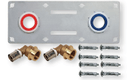 Kit fixation robinetterie cloison sèche pour PER à sertir 13X16 mm sortie filetage 1/2" entraxe 150 mm (par 1)
