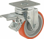 Roue pivotante, roue en polyuréthane : Ø125x35mm, Fixation de plaque: 105x85mm Load: 250kg, Ro-Carr