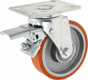 Roue pivotante, roue en polyuréthane : Ø150x40mm, Fixation de plaque: 140x110mm Load: 400kg, Ro-Carr