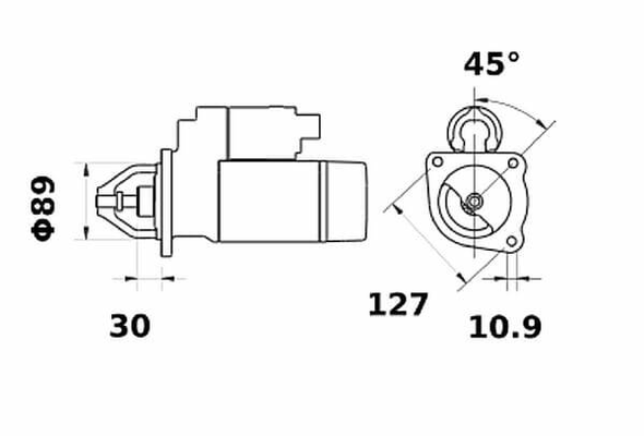 Pièces agricoles - Eclairage - Démarreur 12V 4,2kW 10 dents avec réducteur CW, Mahle