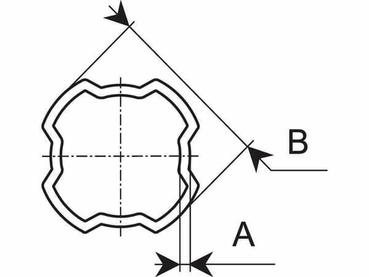 Pièces agricoles - Transmission - Tube profilé extérieur SFT H7/S8 Ø ext. : 58,2x3,3 mm L : 1 m Bondioli&Pavesi