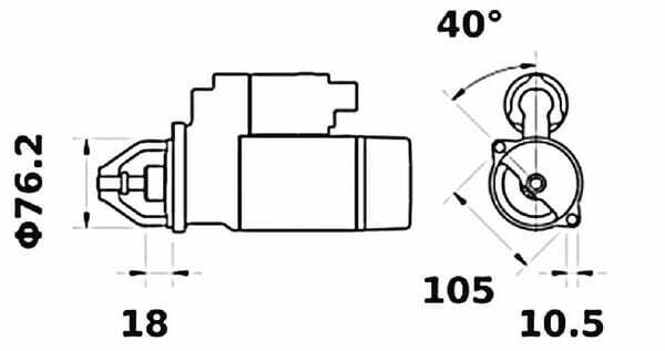 Pièces agricoles - Eclairage - Démarreur 12V 1,1kW 9 dents CW, Mahle