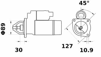 Pièces agricoles - Eclairage - Démarreur 12V 4,2kW 10 dents CW, Mahle