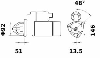 Pièces agricoles - Eclairage - Démarreur 12V 4,2kW
